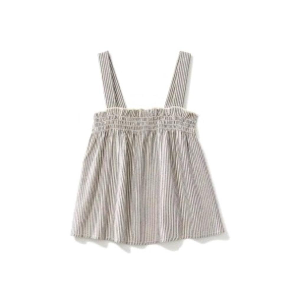 Rockets of Awesome Gray & White Striped Sparkle Babydoll Tank Girls Size 8